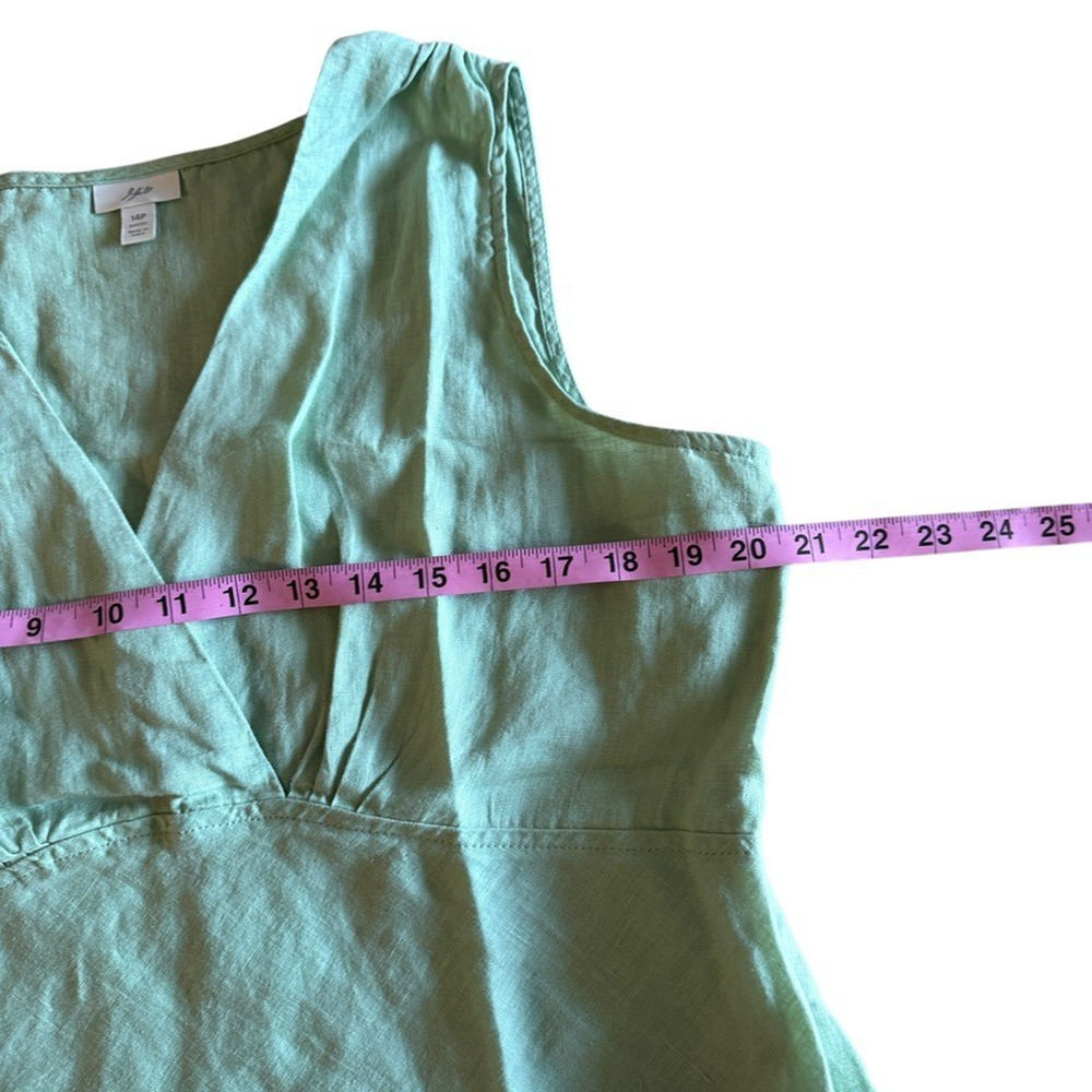 J.Jill Green Linen Tank Top Sleeveless Petite Blouse 14P - Picture 7 of 8